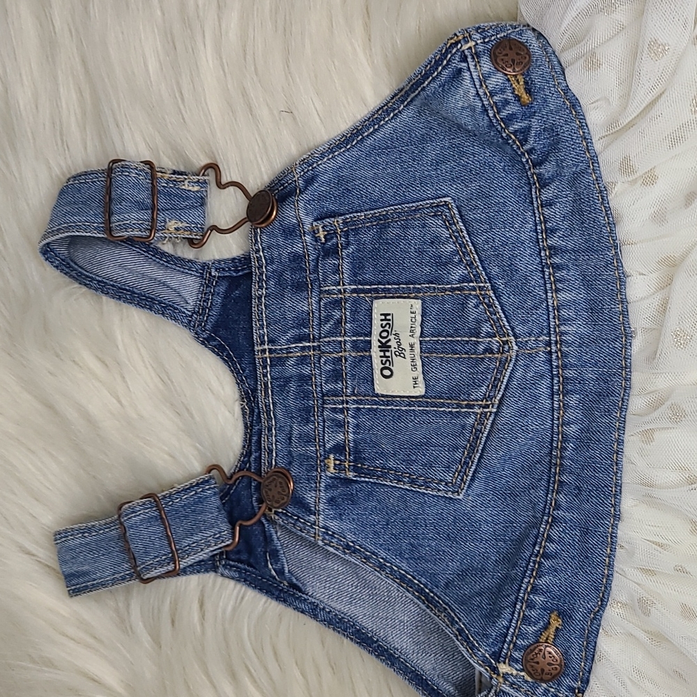 OshKosh B'Gosh girls overall dress with hearts 24m - Picture 2 of 8
